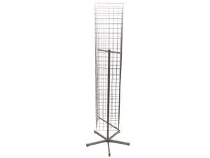 Stojak obrotowy 4-kątny, Stojak obrotowy 4-kątny, ekspozytor obrotowy sklepowy, H=175 cm, srebrny