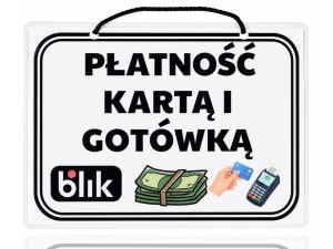 Tablica tabliczka PŁATNOŚĆ KARTĄ I GOTÓWKĄ A5