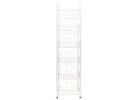 Kosz nastawny składany 40cm  regał koszowy siatka rzadka - zestaw 6 koszy biały OUTLET