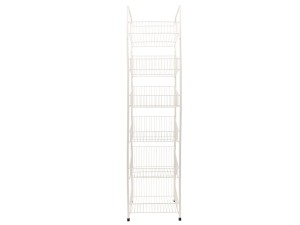 Kosz nastawny składany 40cm  regał koszowy siatka rzadka - zestaw 6 koszy biały OUTLET