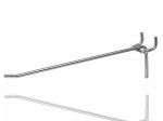 Haczyk / Zawieszka na panel frezowany shop wall i europerforację 25 cm pojedyncza SREBRNA
