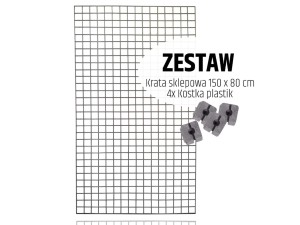 Kratka Krata Kratownica 150x80 cm SREBRNA + komplet mocowań