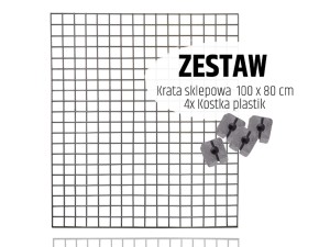 Kratka Krata Kratownica 100x80 cm SREBRNA + komplet mocowań