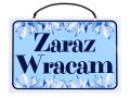 niebieska tabliczka sklepowa laminowana do sklepu zaraz wracam montip.jpg