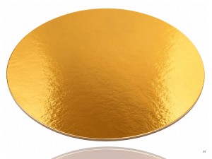 Podkład pod tort 28 cm złoty jednostronny okrągły gładki