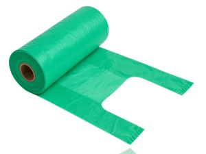 Reklamówki na rolce jednorazowe, torby, torebki, zrywka, zrywki na rolce zielone 300 szt.