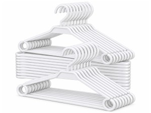 Wieszaki dziecięce do bielizny 30 cm białe plastikowe nieobrotowe 25 szt.