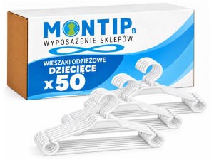 Wieszaki dziecięce do bielizny 30 cm białe plastikowe nieobrotowe 50 szt.