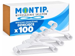 Wieszaki dziecięce do bielizny 30 cm białe plastikowe nieobrotowe 100 szt.