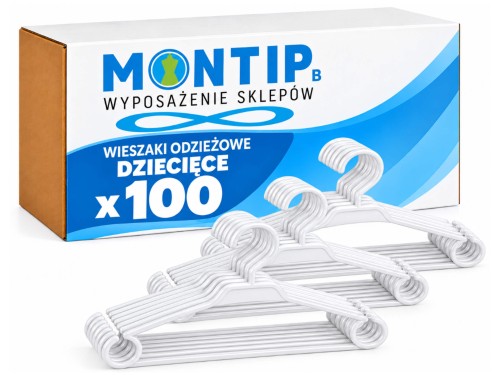 wieszaki odziezowe dzieciece białe 30 cm 100 szt. montip.jpg