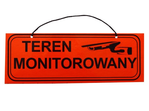 Tablica tabliczka z napisami teren monitorowany a4/2