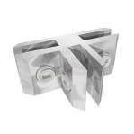 3 way glass connector/joint, stark aluminium