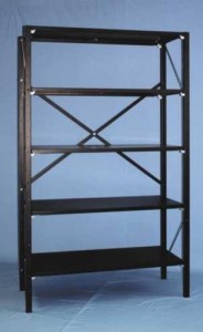 Regał metalowy magazynowy wtykowy ze wzmocnieniem krzyżowym  60,5x122cm H=200cm ocynk