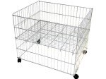 Kosz wyprzedażowy, wysypowy 75x60x65cm na kółkach SREBRNY