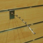 Haczyk/ Zawieszka 25 cm łukowa na panel frezowany shop wall z 7 kulkami CHROM 