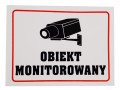 Tablica tabliczka z napisami OBIEKT MONITOROWANY naklejka