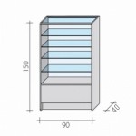 Glass storefront glazed in two-thirds 90