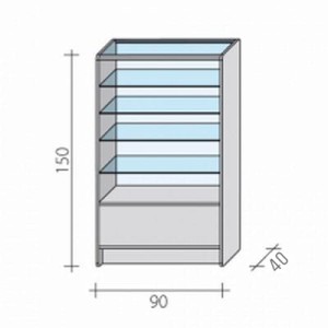 Glass storefront glazed in two-thirds 90