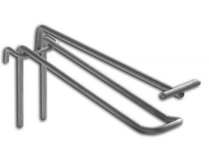 Haczyk / Zawieszka na  kratkę kratę podwójna ze wspornikiem do etykiety cenowej GRUBA