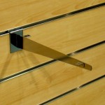 Wspornik 32 cm do półki w systemie paneli frezowanych shop wall CHROM