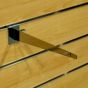Wspornik 32 cm do półki w systemie paneli frezowanych shop wall CHROM