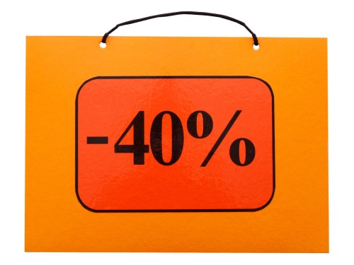 Tabliczka z napisami -40%