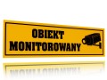 Tablica z napisami obiekt monitorowany żółta