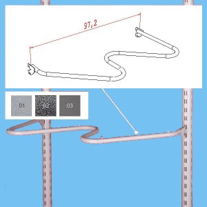 Ramię gięte "S" zawieszka fala lewe 97,2cm  