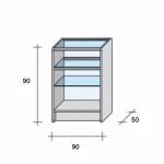 Fully glazed glass showcase 90