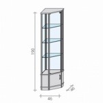 Corner, shopping display case VA 5 DW