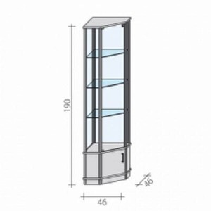 Corner, shopping display case VA 5 DW