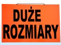 Tabliczka tablica informacyjna z napisami DUŻE ROZMIARY