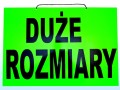 Tabliczka tablica etykieta do sklepu informacyjna z napisami DUŻE ROZMIARY
