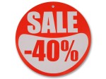 Tablica - etykieta SALE -40% fi 30cm