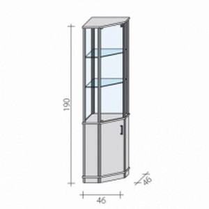 Corner, shopping display case VA 5-DW