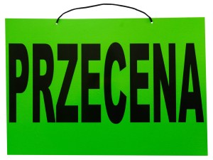 Tablica tabliczka PRZECENA B3
