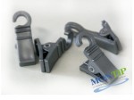 Plastic clip for curtain rail - changing room