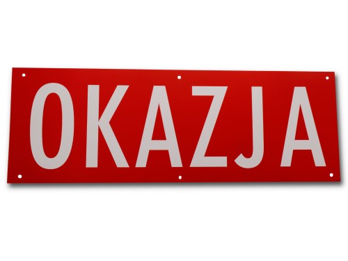 Tabliczka tablica okazja informacyjna z napisami