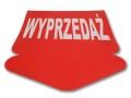 Tablica z napisami tabliczka wyprzedaż strzałka