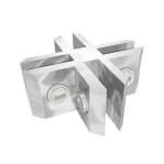 4 way glass connector/joint, stark aluminium