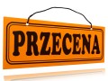 Tablica tabliczka z napisami PRZECENA
