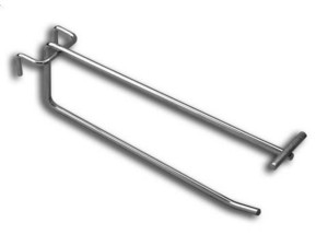 Haczyk / Zawieszka na  kratkę kratę pojedyncza ze wspornikiem do etykiety cenowej GRUBA