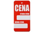 Etykieta STARA CENA NOWA CENA  jednostronna komplet 50 sztuk 5,5x10,5cm