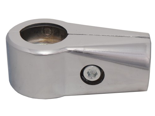 Złączka jednoramienna "S", złącze końcowe do drążka Q32 chrom